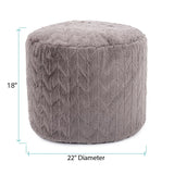 Tall Pouf Angora Stone