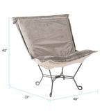 Scroll Puff Chair Bella Ash Titanium Frame