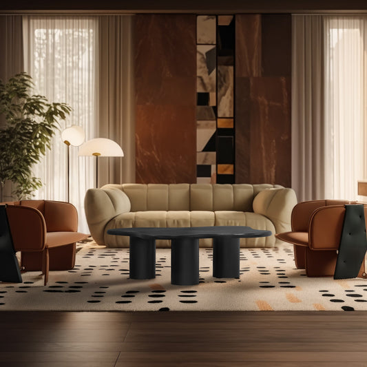 Romaine Coffee Table - Modern Art Deco Design with Wavy Top and Sturdy Iron Construction for Style