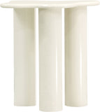 Romaine End Table - Modern Art Deco Design with Sturdy Iron Construction and Unique Wavy Top