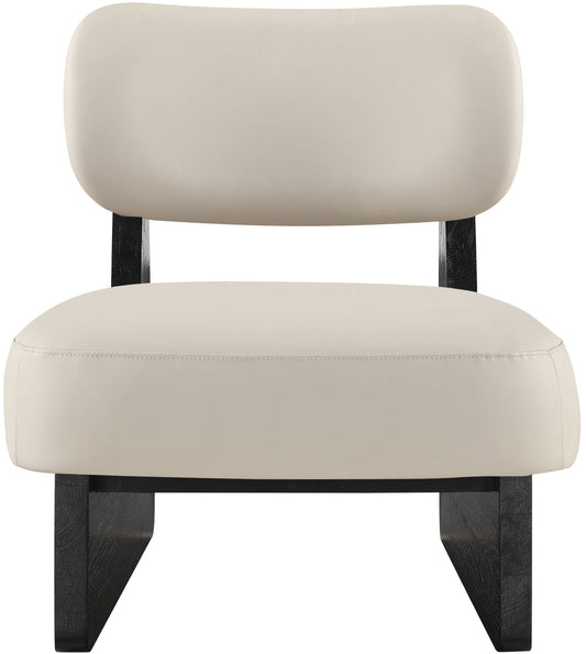 Vetra - Vegan Leather Upholstered Accent Chair - Taupe / Painted Black