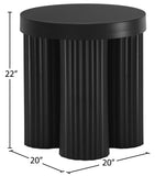 Rhodes End Table - Art Deco Iron Table with Fluted Legs and Sleek Matte Finish for Stylish Living Spaces