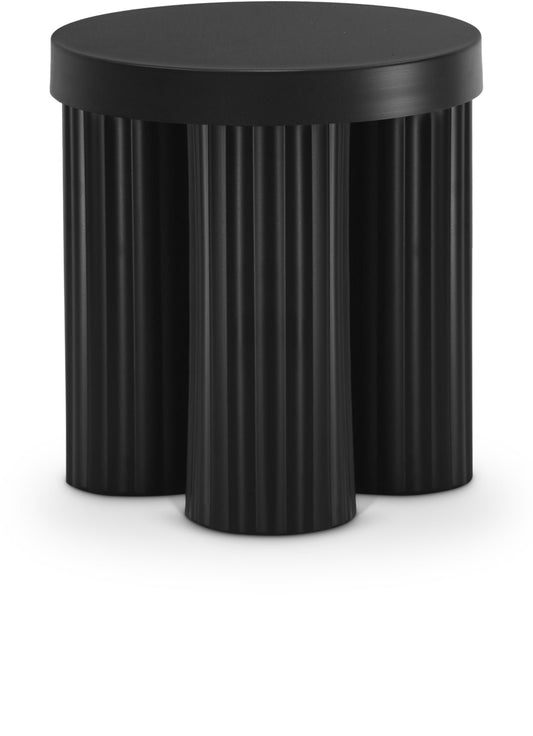 Rhodes End Table - Art Deco Iron Table with Fluted Legs and Sleek Matte Finish for Stylish Living Spaces