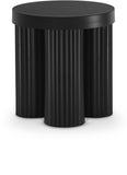 Rhodes End Table - Art Deco Iron Table with Fluted Legs and Sleek Matte Finish for Stylish Living Spaces