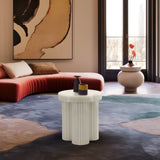 Rhodes End Table - Art Deco Iron Table with Fluted Legs and Sleek Matte Finish for Stylish Living Spaces