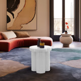Rhodes End Table - Art Deco Iron Table with Fluted Legs and Sleek Matte Finish for Stylish Living Spaces