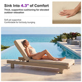 PURPLE LEAF Outdoor Daybed for Patio,  Poolside Chaise Lounge Bed with Cushion, Olefin Blend Fabric, Aluminum Frame Sunbed with Side Table for Deck and Backyard