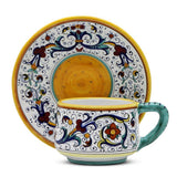 Ricco Deruta Hand-Painted Cup & Saucer 12 oz