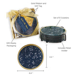 Under the Stars Glass Coaster with Holder (Set of 6)