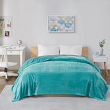 All-Season Oversized Microlight Plush Bedding Blanket, Aqua