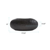 Hammered Organic Ebony Aluminum Canoe Vase- Large