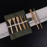 Portable Bamboo Cutlery Set with Travel Bag