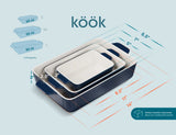 Kook Ceramic Baking Dishes Set of 3