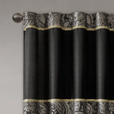 Wholesale Paisley Jacquard Window Panel Pair (2), Black