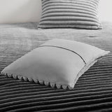 300GSM Fluffy Ribbed Plush Comforter Set,Grey Ombre