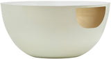 Doma Round Contemporary Metal Coffee Table with Glass Top and Brushed Gold Finish for Modern Spaces