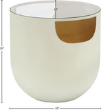 Doma Round Glass Top End Table with Brushed Metal Finish – Stylish Contemporary Design Accent Piece