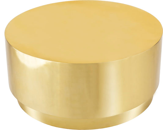 Jazzy Stainless Steel Drum Coffee Table - Elegant Contemporary Design for Modern Living Spaces