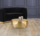 Jazzy Stainless Steel Drum Coffee Table - Elegant Contemporary Design for Modern Living Spaces