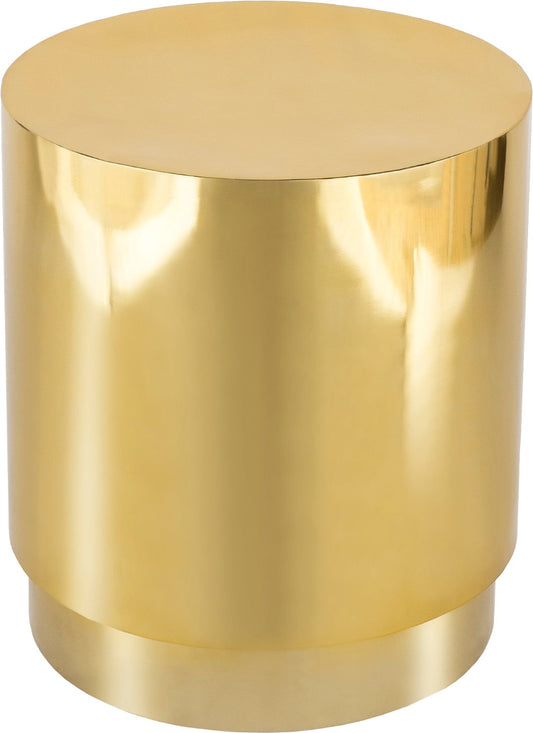 Jazzy Stainless Steel Drum End Table - Elegant Contemporary Design for Stylish Home Decor