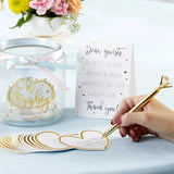 Iridescent Baby Shower Wish Jar with Heart Shaped Cards