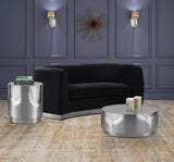 Jazzy Stainless Steel Drum End Table - Elegant Contemporary Design for Stylish Home Decor