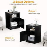 Wholesale Modern Black Nightstand with Door & Open Shelf