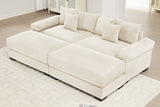 DESEO 92" Loveseat with 2 Ottomans