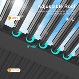 12'x20' Adjustable Louvered Pergola For Patio, Aluminum
