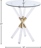 Mercury Acrylic Gold End Table with Tempered Glass Top – Chic Contemporary Accent for Living Room