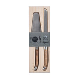 French Home Laguiole 2-Piece Olive Wood Cake Knife Set