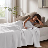 100% Cotton Waffle Weave Cozy Bedding Blanket, White