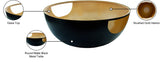 Doma Round Contemporary Metal Coffee Table with Glass Top and Brushed Gold Finish for Modern Spaces