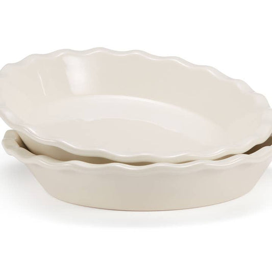 Kook Ceramic Deep Pie Dish 9 Inch Wave Edge
