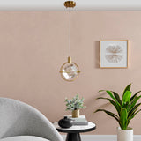 Hollywood Cube 1 Light Pendant // Gold