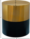 Sun Iron Contemporary End Table - Stylish Brushed Gold and Matte Black Design for Modern Spaces