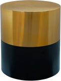 Sun Iron Contemporary End Table - Stylish Brushed Gold and Matte Black Design for Modern Spaces