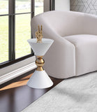 Malia Sculptural Iron End Table with Artsy Design for a Stunning Contemporary Living Space