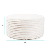 Universal Round Ottoman Cover- Shar Pei White