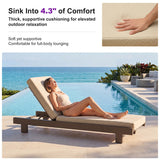 PURPLE LEAF Outdoor Daybed for Patio,  Poolside Chaise Lounge Bed with Cushion, Olefin Blend Fabric, Aluminum Frame Sunbed with Side Table for Deck and Backyard