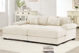 DESEO 92" Loveseat with 2 Ottomans