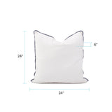24 x 24 Outdoor Pillow with Dec Cord- Seascape Natural- Poly Insert