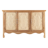 Sideboard Buffet Cabinet with 3 Carved Doors and Shelves