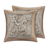 Paisley 12-Piece Complete Comforter Set and Sheet Set, Taupe