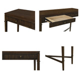 Fluted 2-Drawer Storage Console Table, Brown