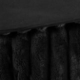3 Piece Ultra Soft Faux Fur Ribbed Comforter Set, Black