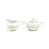Grace Teaware Mint Green Stripe Sugar & Creamer Set