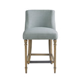 Transitional Upholstered Dining Counter Stool, Blue