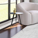 Reflection Iron End Table with Mirrored Top & Gold-Tipped Legs - Modern Minimalist Charm for Any Room