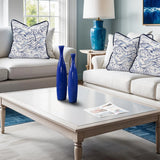 Cobalt Blue Glaze Ceramic Vases - Set of 2